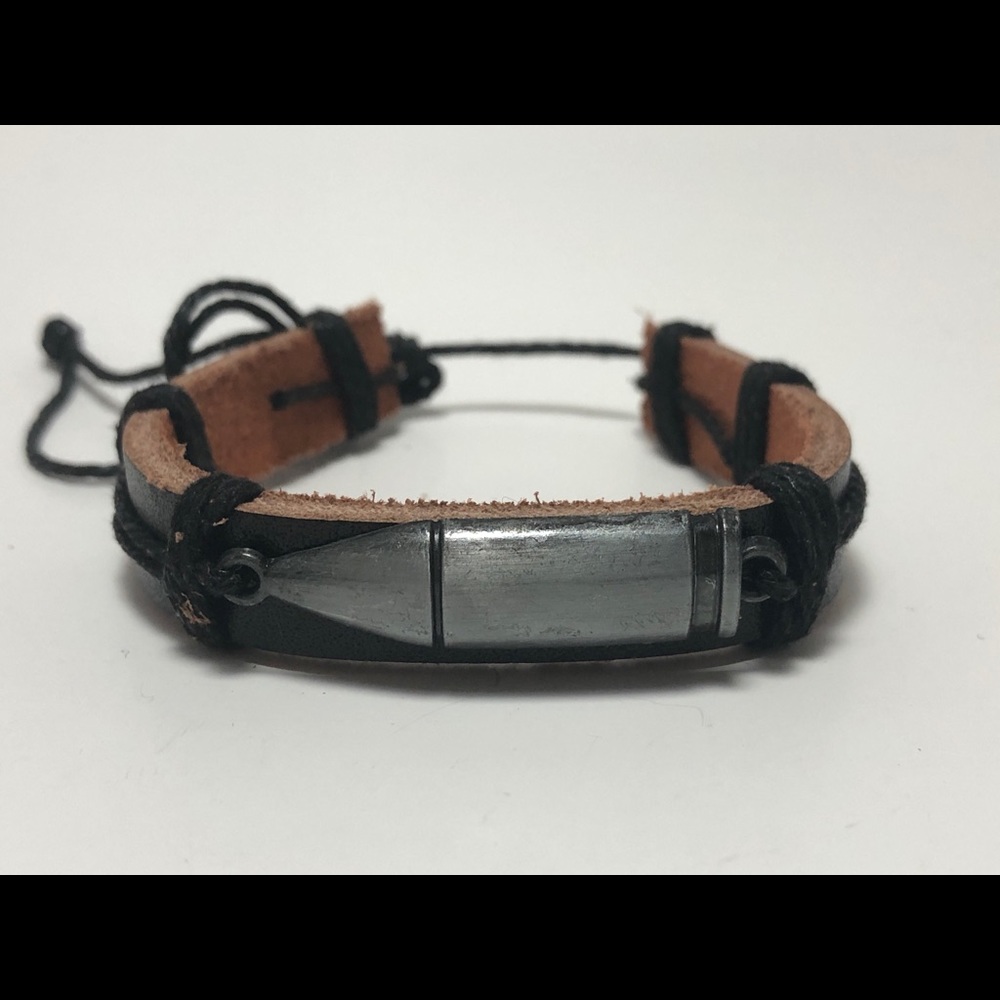 Bullet leather bracelet